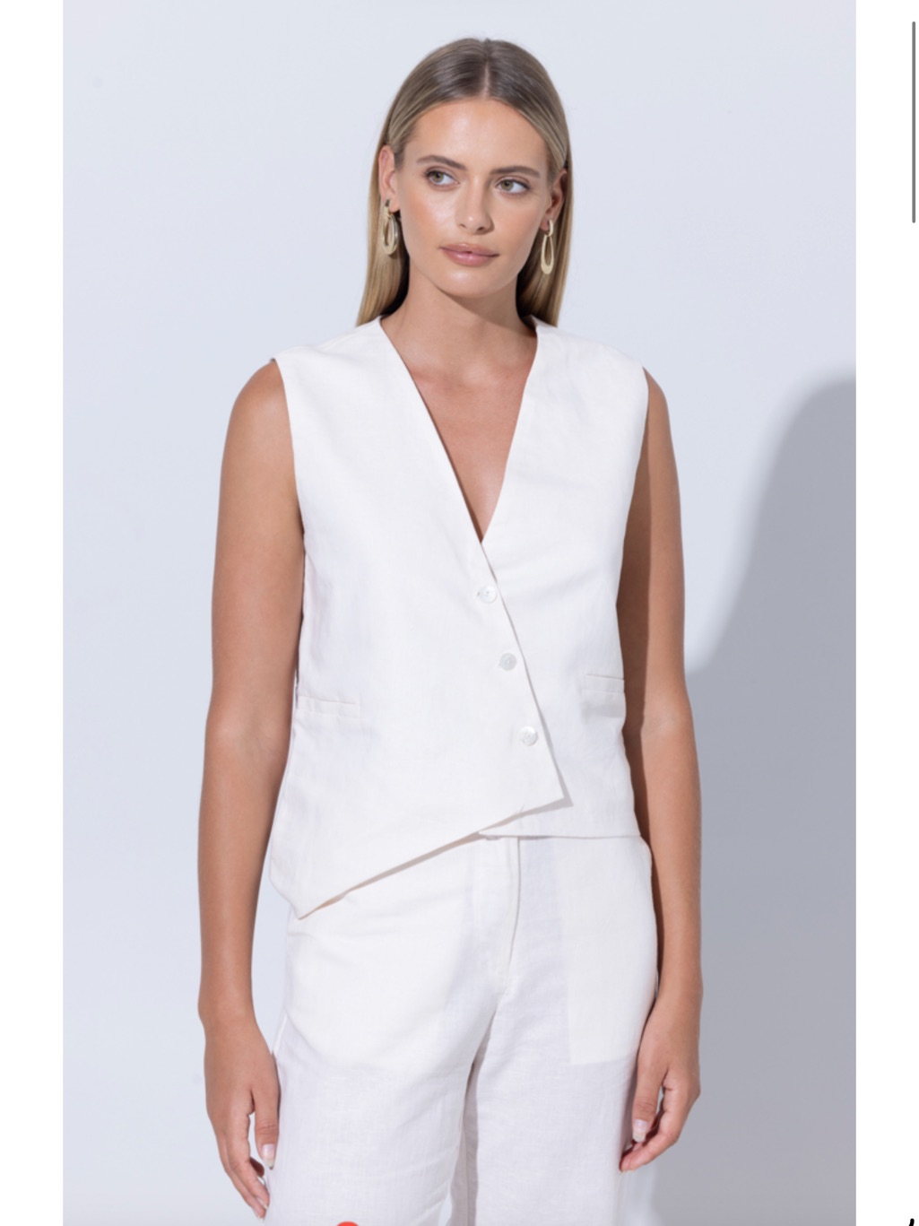 Lusana Linen Henry & Vince Vest Pant Set Nwts Sz S/M